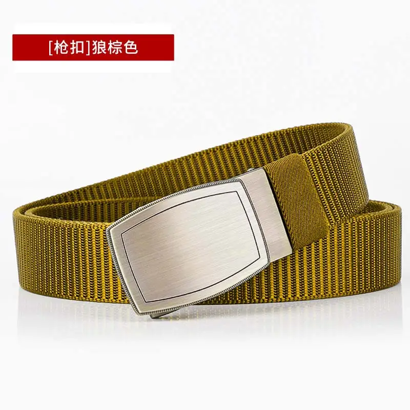 Men's Black Canvas Belt with Silver Buckle - Image 5