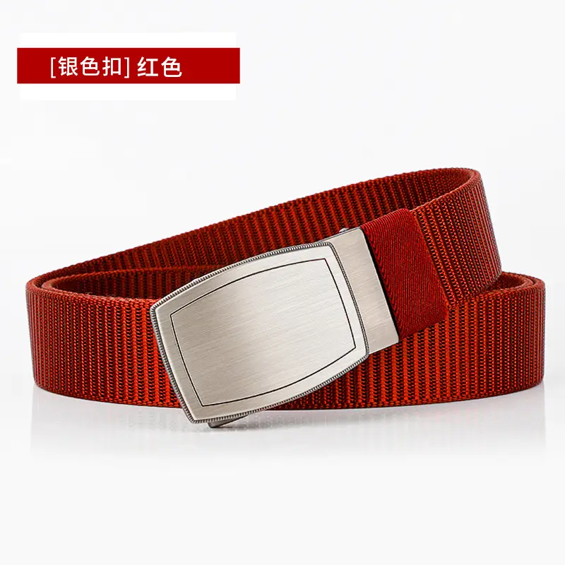 Men's Black Canvas Belt with Silver Buckle - Image 8