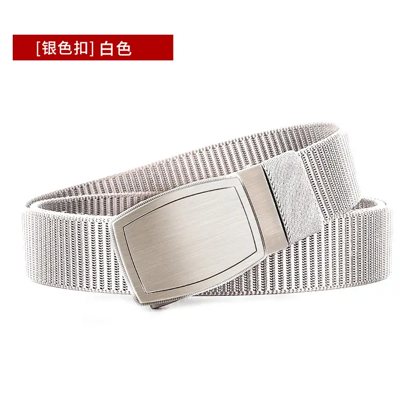 Men's Black Canvas Belt with Silver Buckle - Image 9