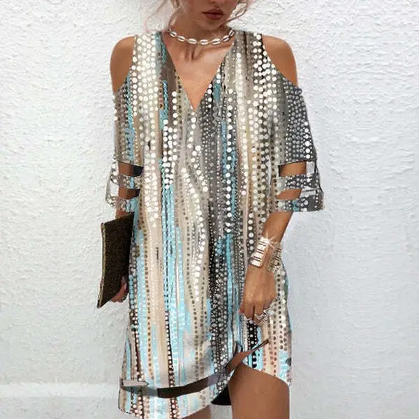 2023 V-Neck Floral Mesh Dress for Women - Image 7