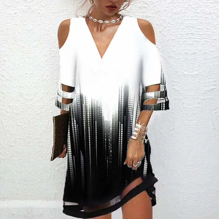 2023 V-Neck Floral Mesh Dress for Women — feature 4