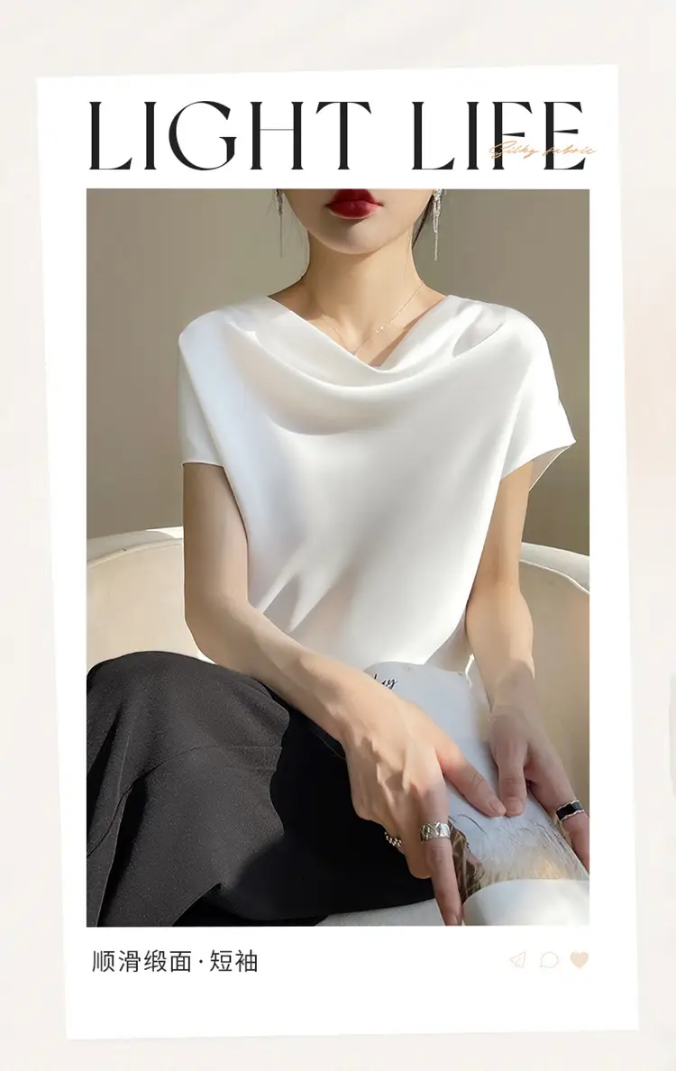 2024 Women's Pink C-Neck T-Shirt Short Sleeve Loose Fit — feature 1