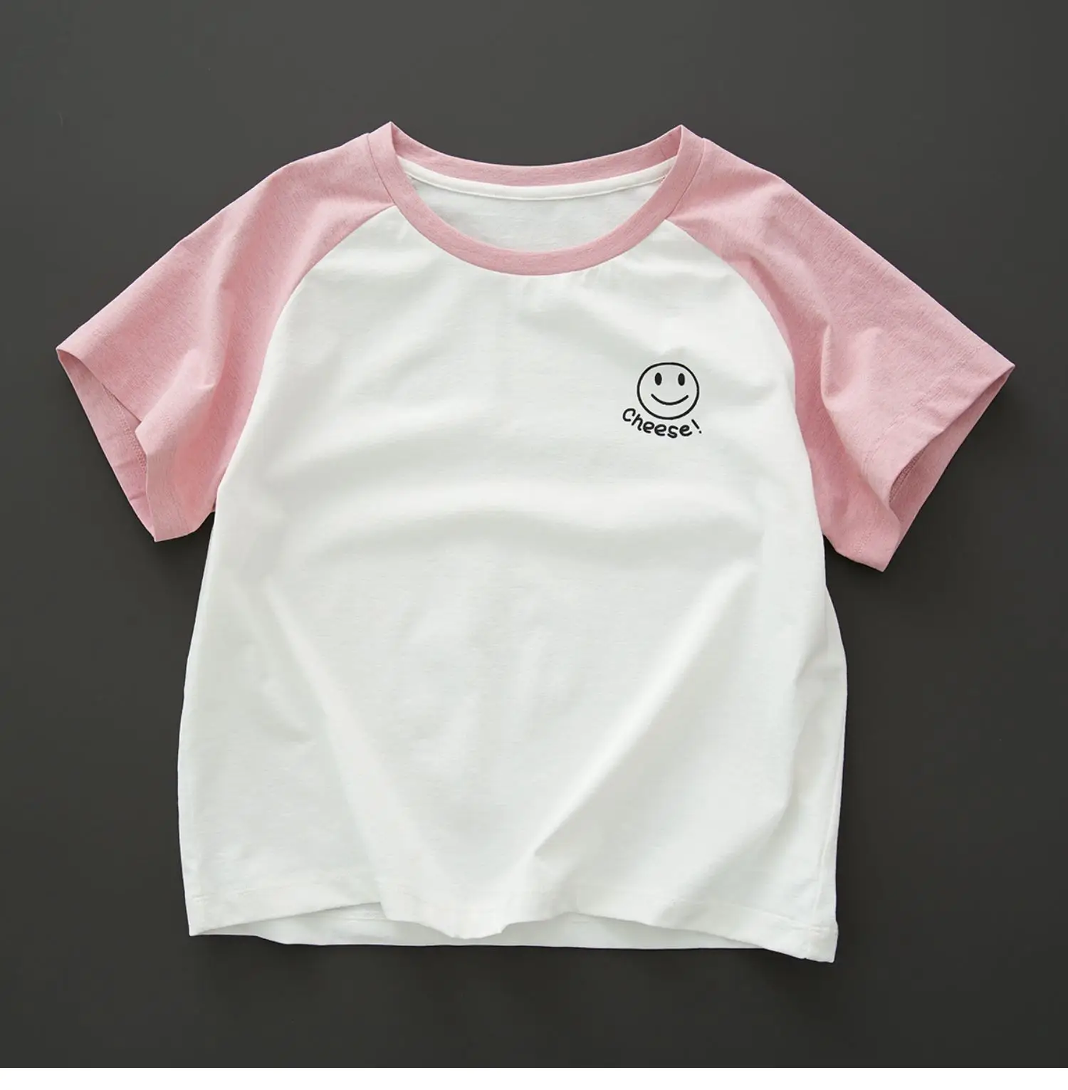 Sorona Kids T-Shirt Pink White Raglan Sleeve — feature 10