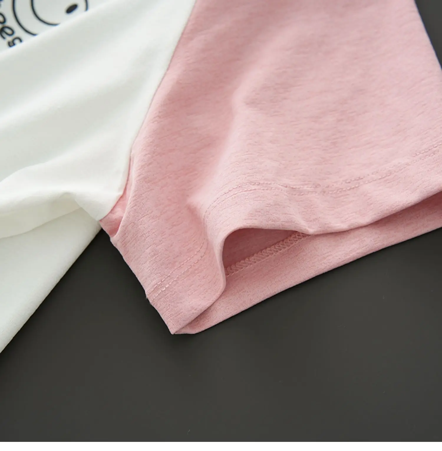 Sorona Kids T-Shirt Pink White Raglan Sleeve — feature 13
