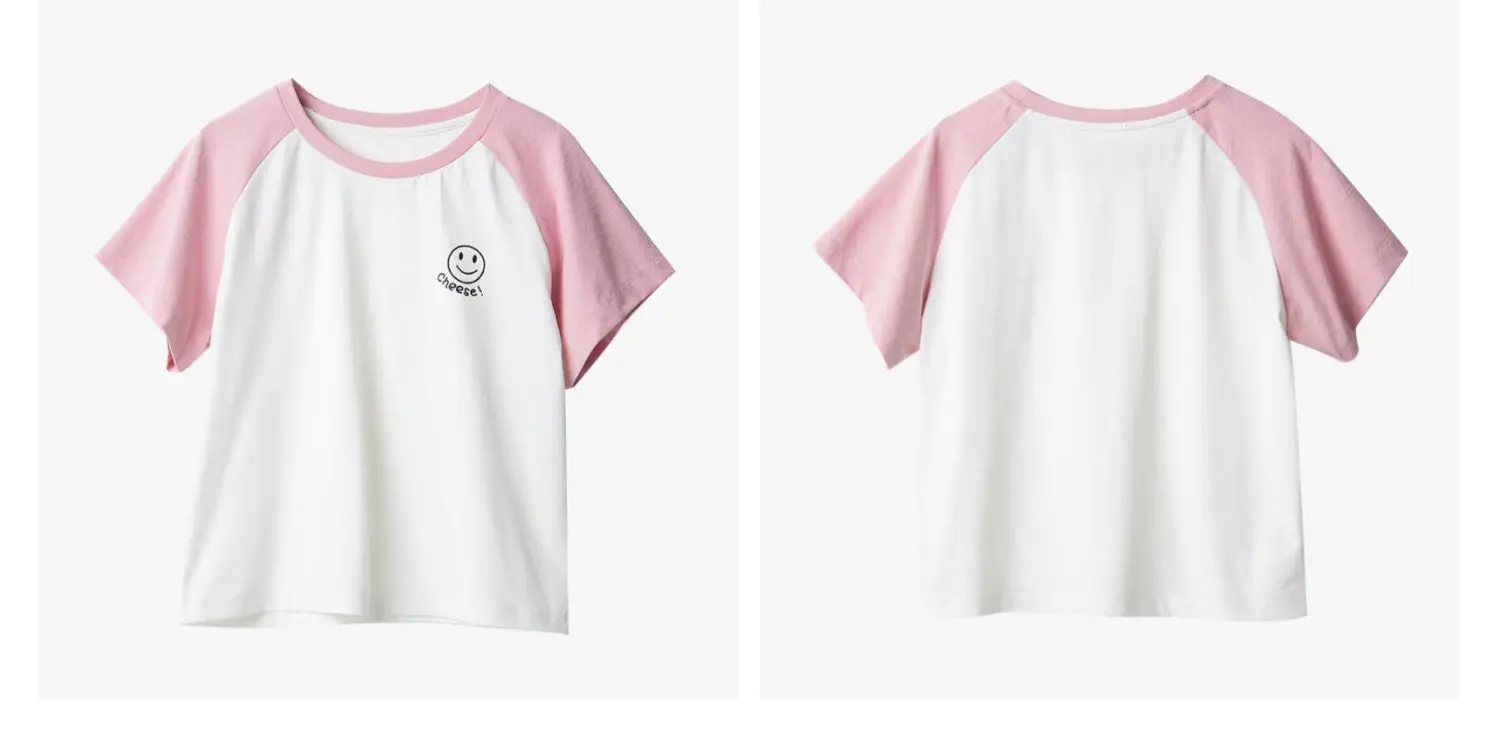 Sorona Kids T-Shirt Pink White Raglan Sleeve — feature 6