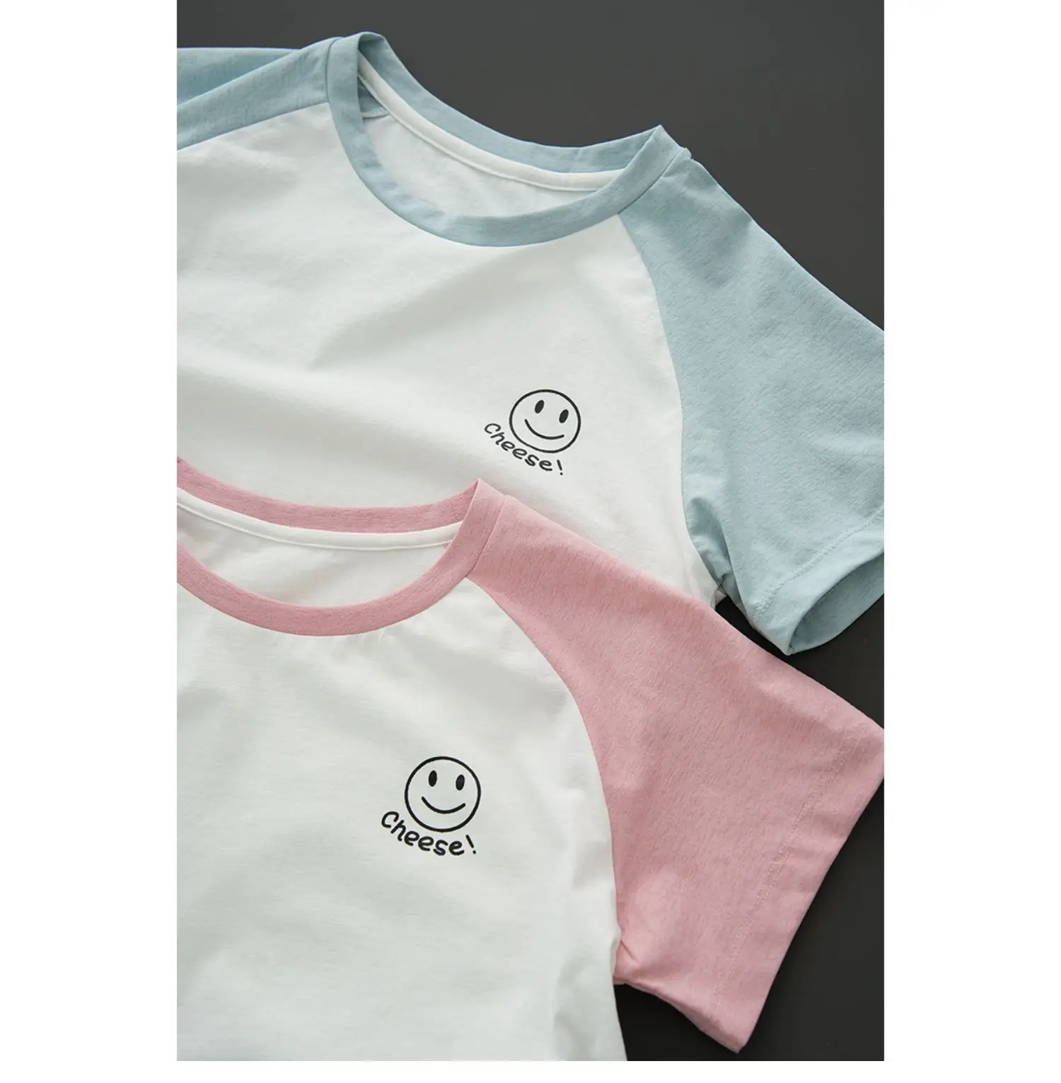 Sorona Kids T-Shirt Pink White Raglan Sleeve — feature 9