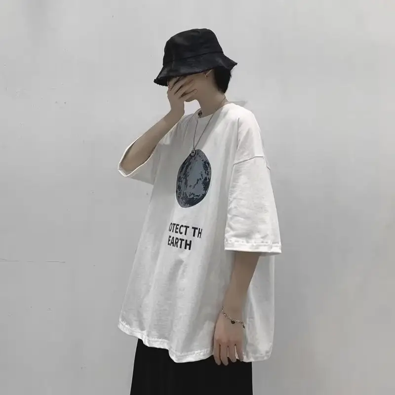 Men's Black Mountain Graphic T-Shirt Loose Fit Summer Wear - Image 4