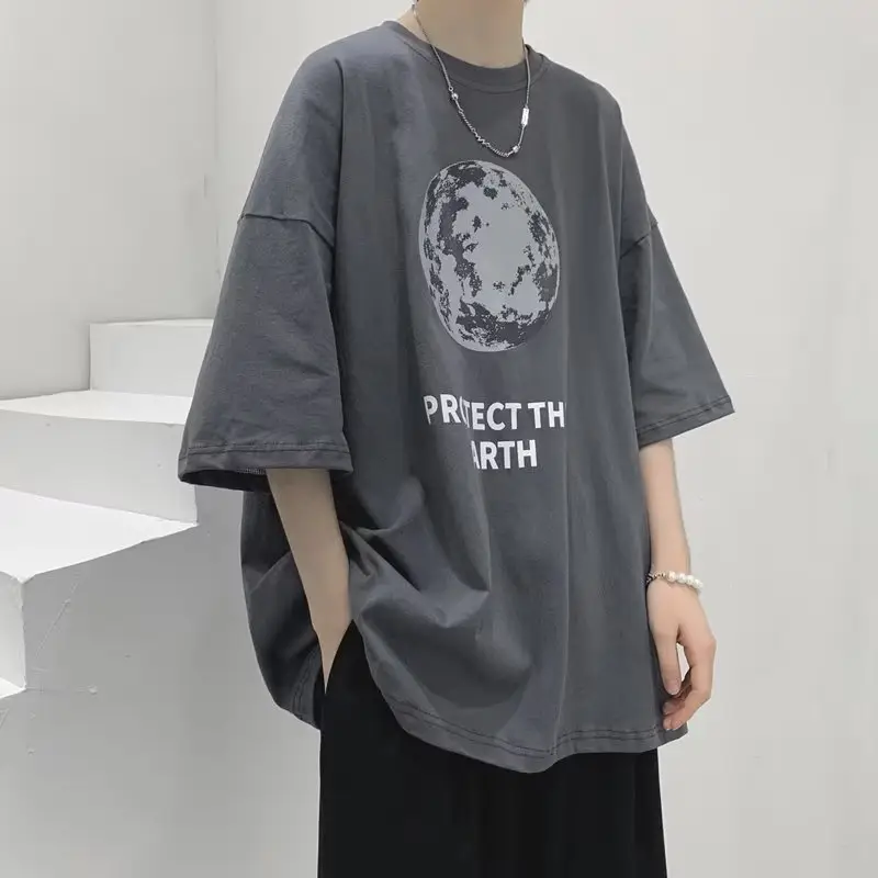 Men's Black Mountain Graphic T-Shirt Loose Fit Summer Wear - Image 7