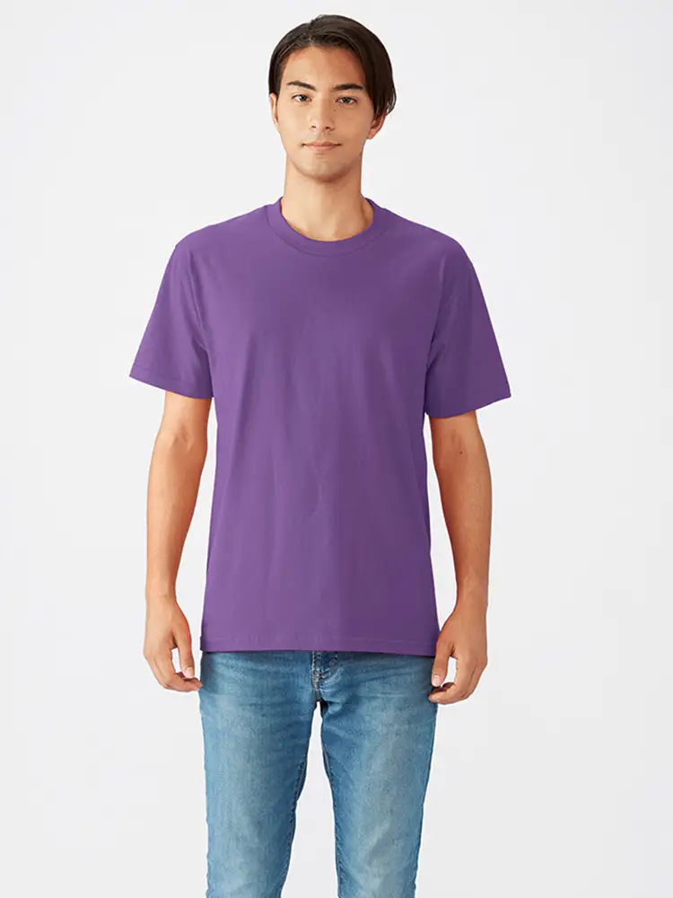 Blue Cotton T-Shirt European Size 210g Heavy Loose Solid Color - Image 20
