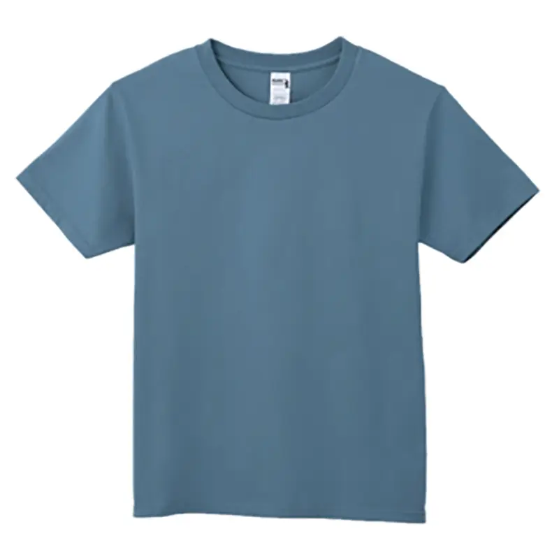 Blue Cotton T-Shirt European Size 210g Heavy Loose Solid Color - Image 3