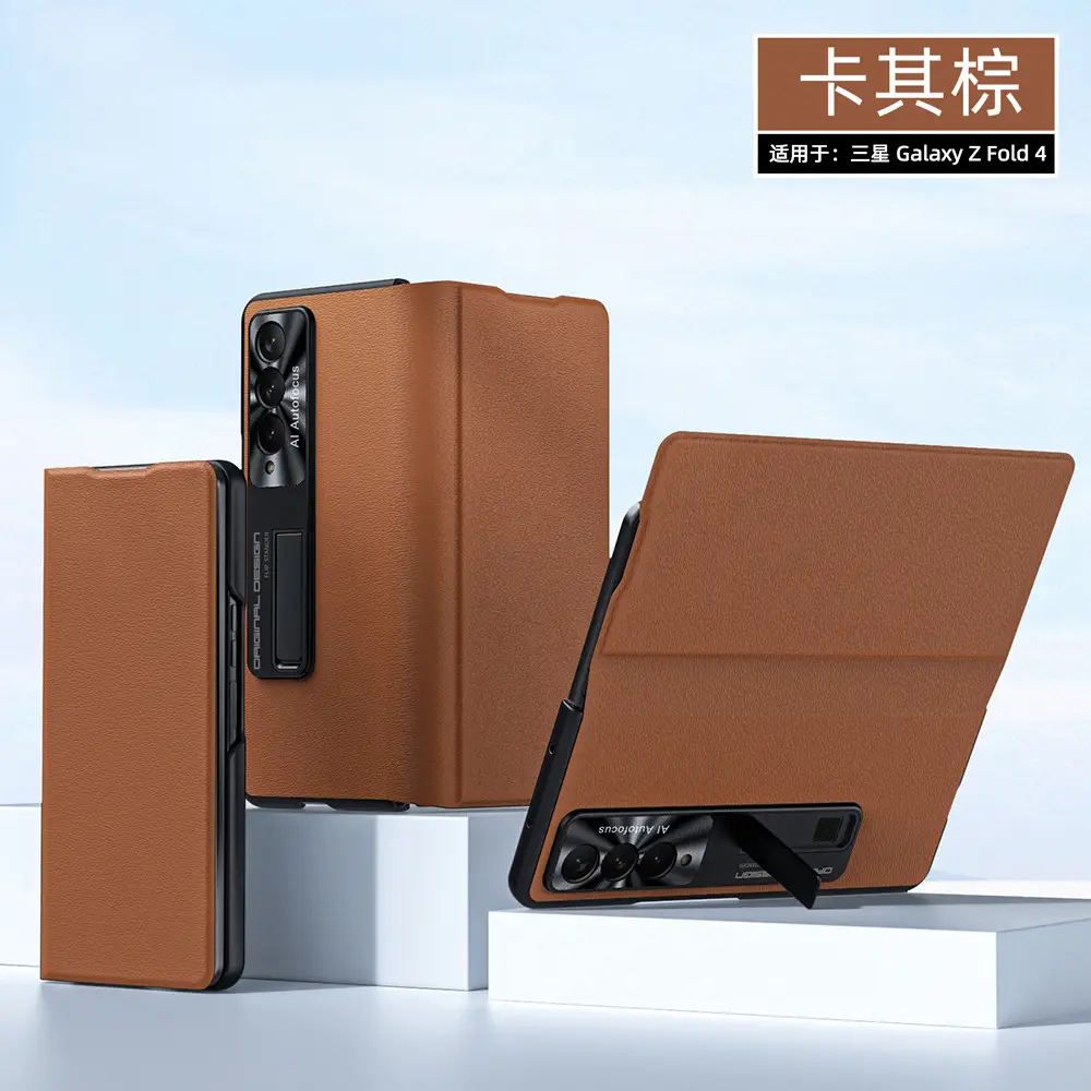 Samsung ZFold4 Leather Phone Case Ultra Thin Black - Image 3