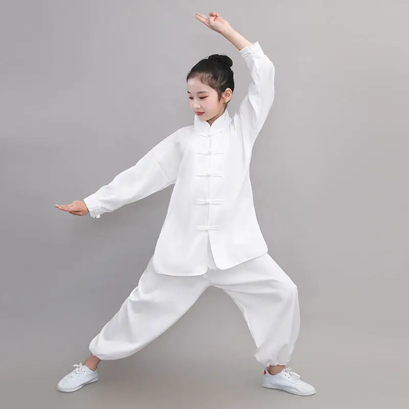 Children's Wushu Kung Fu Clothing Blue White Black Primary Secondary School - Image 8