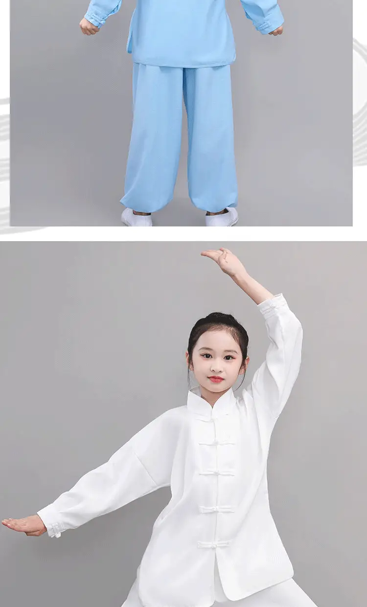 Children's Wushu Kung Fu Clothing Blue White Black Primary Secondary School — feature 21