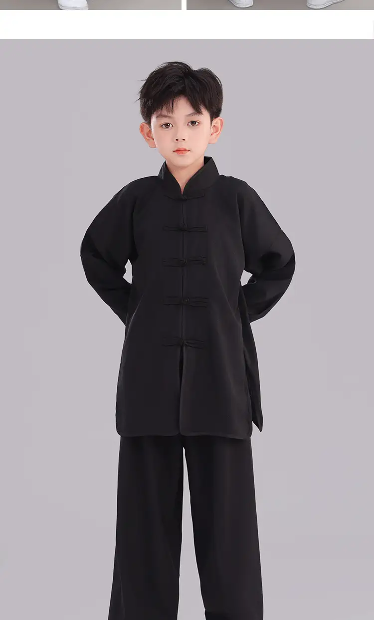 Children's Wushu Kung Fu Clothing Blue White Black Primary Secondary School — feature 23