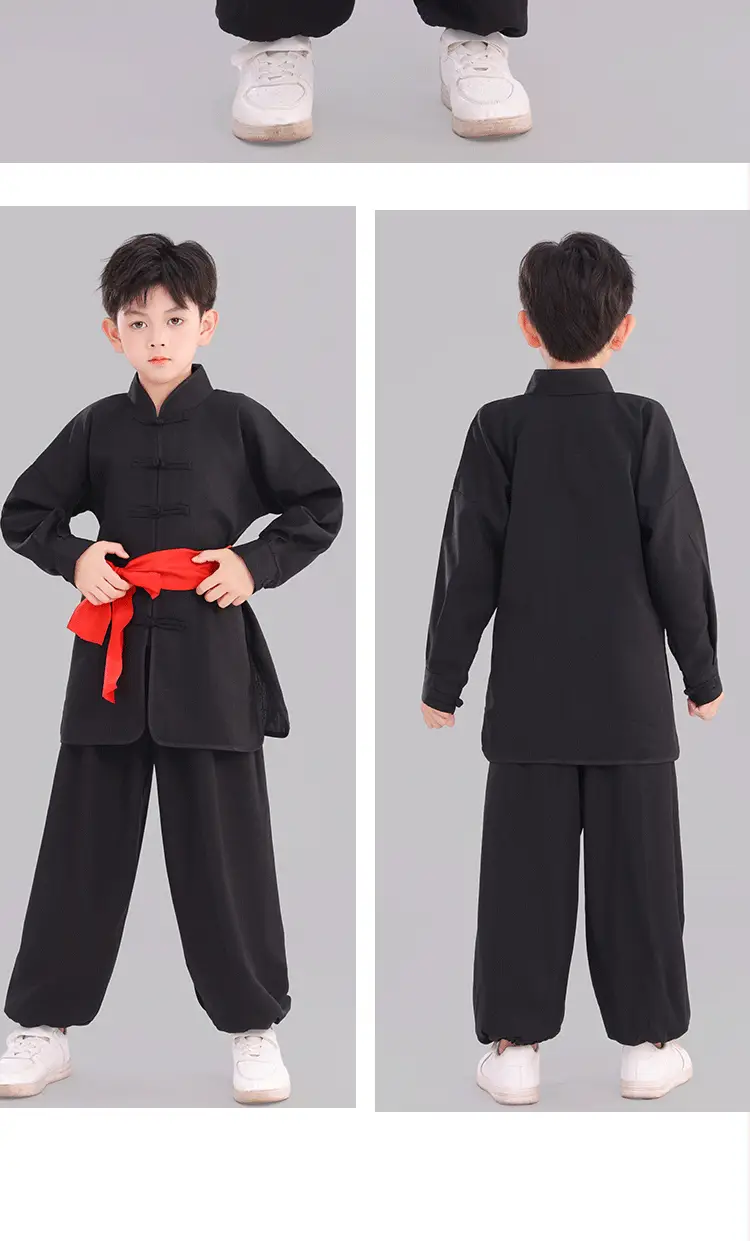 Children's Wushu Kung Fu Clothing Blue White Black Primary Secondary School — feature 24