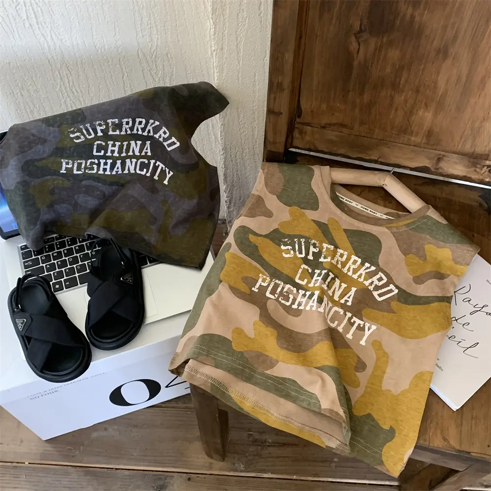 Men Camo Sleeveless Vest "Superhero China" Print — feature 11