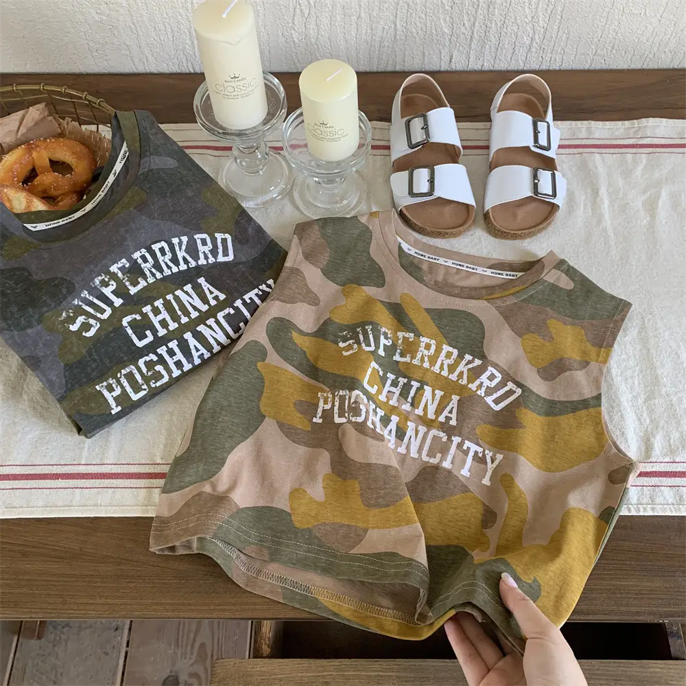 Men Camo Sleeveless Vest "Superhero China" Print — feature 12