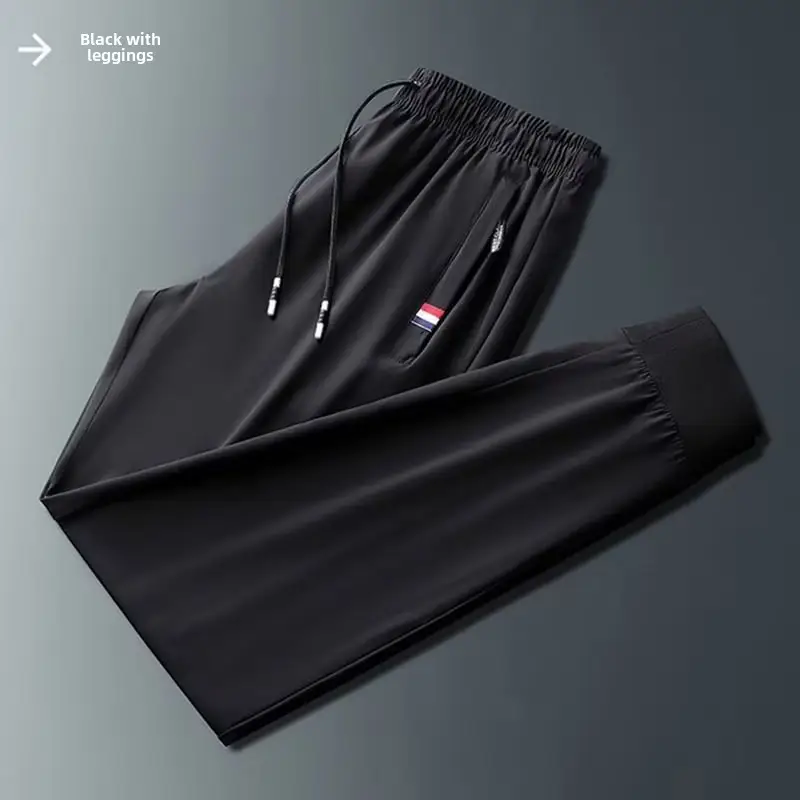 Men Black Stretch Pants Large Korean Style - Image 27