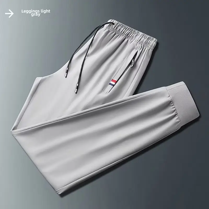 Men Black Stretch Pants Large Korean Style - Image 41