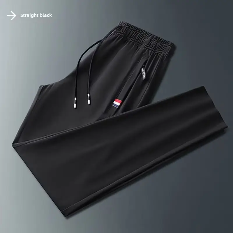 Men Black Stretch Pants Large Korean Style - Image 6