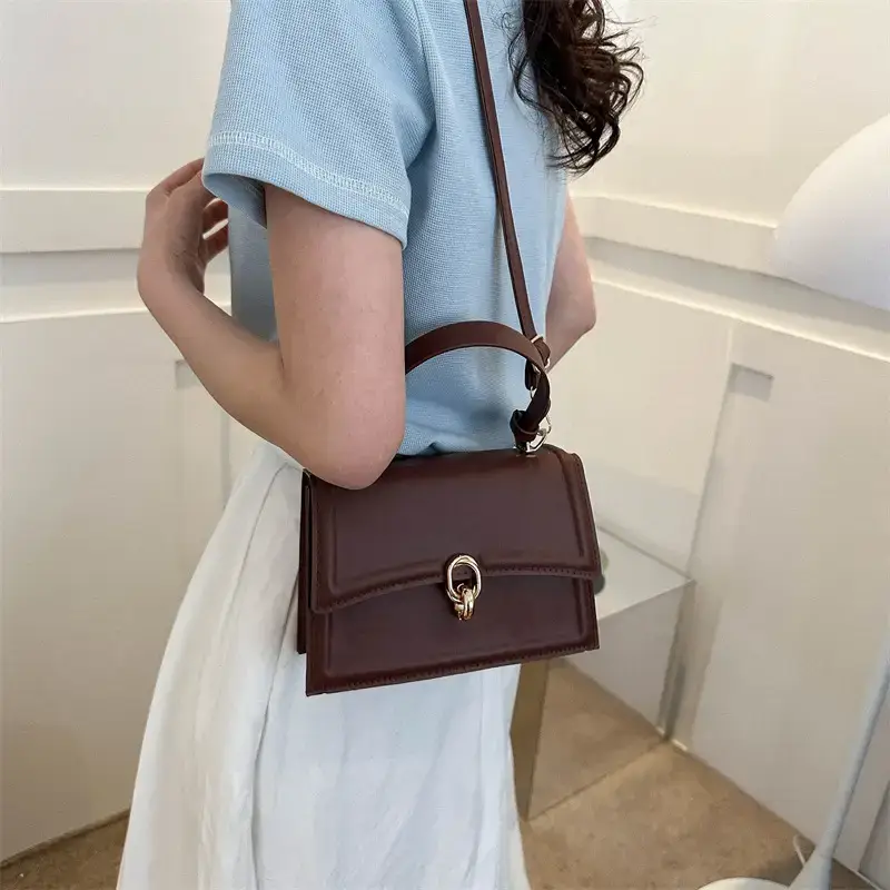 Women's 2023 Spring Crossbody Bag Beige Leather - Image 7