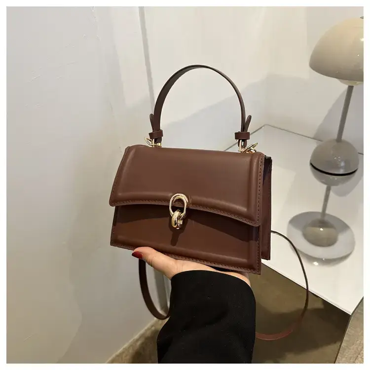 Women's 2023 Spring Crossbody Bag Beige Leather - Image 3