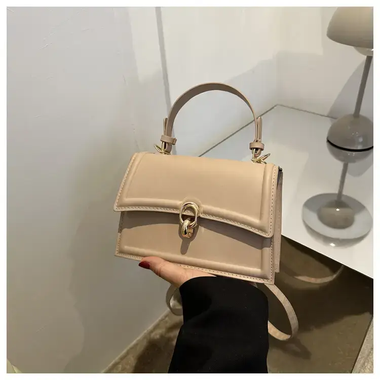 Women's 2023 Spring Crossbody Bag Beige Leather - Image 5