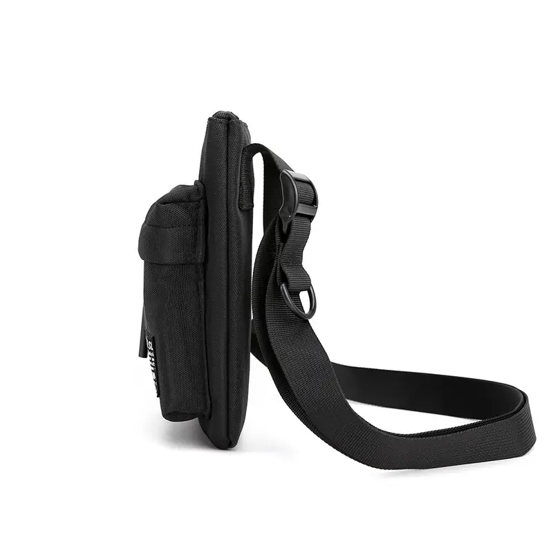 Men's Black Waterproof Shoulder Bag with Zippers - Image 6