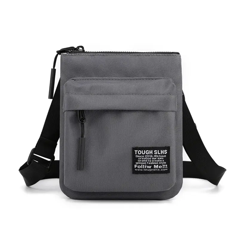 Men's Black Waterproof Shoulder Bag with Zippers - Image 2