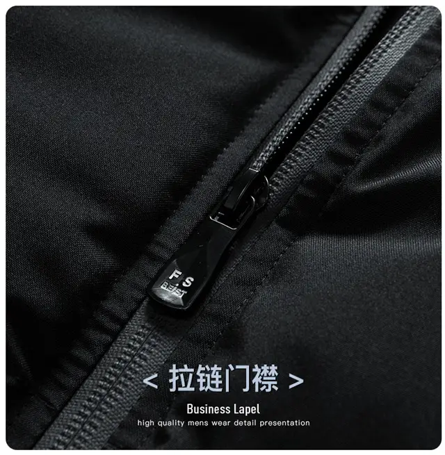 Red Vertical Collar Puffer Jacket for Men — feature 26