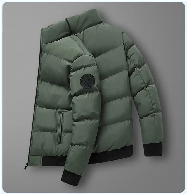 Red Vertical Collar Puffer Jacket for Men — feature 31