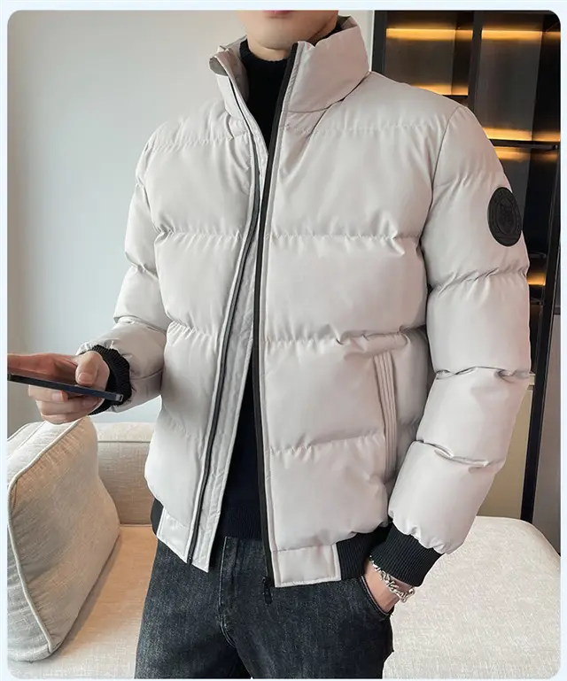 Red Vertical Collar Puffer Jacket for Men — feature 41