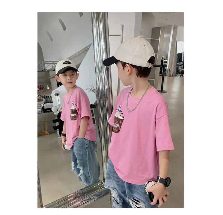 Boys T-Shirt White Green Shorts Summer New Style — feature 14