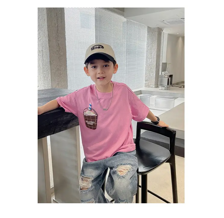 Boys T-Shirt White Green Shorts Summer New Style — feature 6