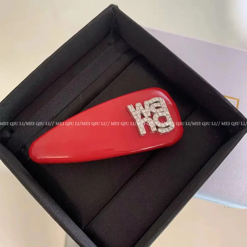 Red Rhinestone Hairpin with Letter Design - Image 8