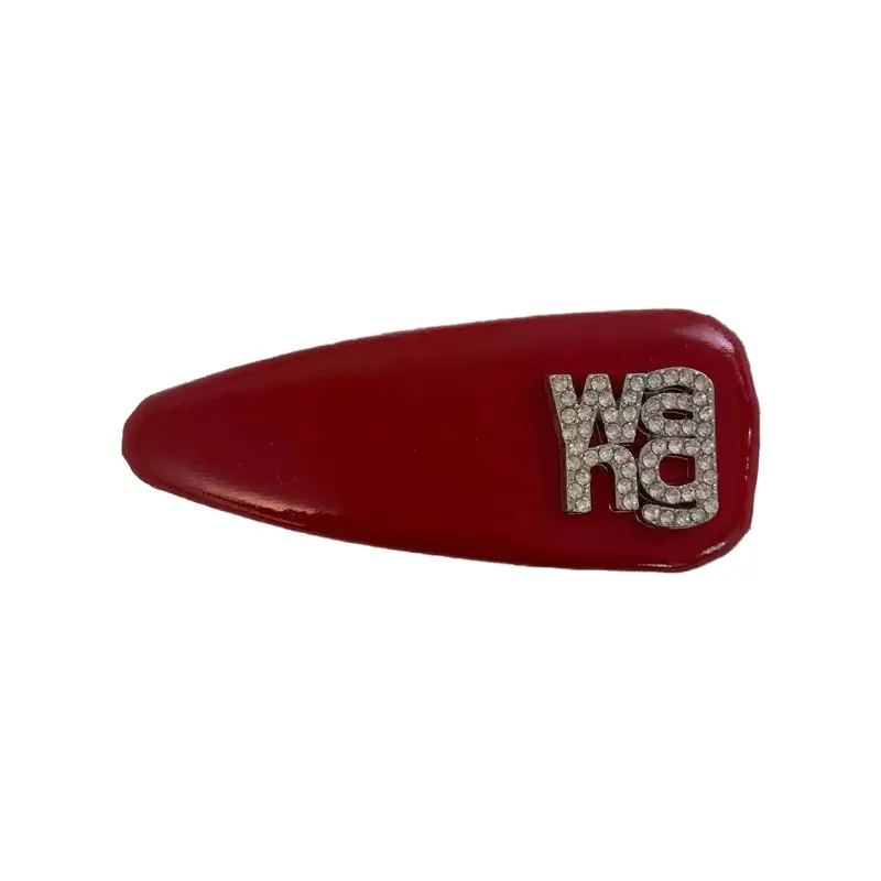 Red Rhinestone Hairpin with Letter Design - Image 10