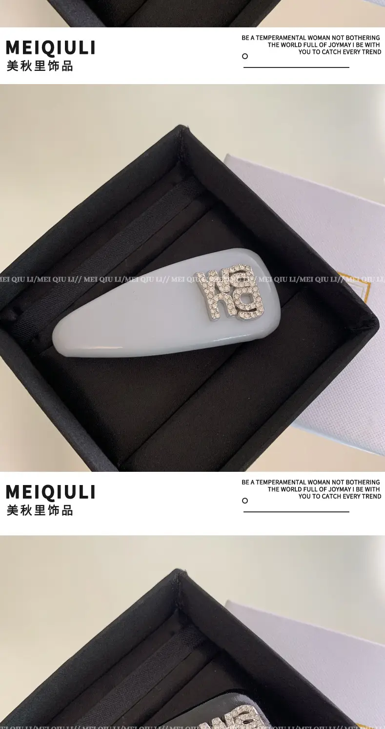Red Rhinestone Hairpin with Letter Design — feature 9