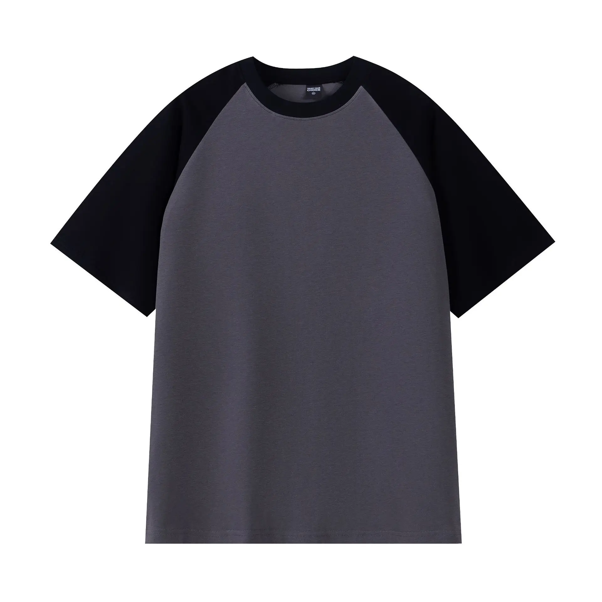 Men Cotton Raglan Sleeve T-Shirt White Grey Loose Fit