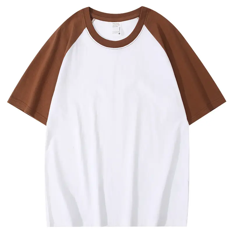 Men Cotton Raglan Sleeve T-Shirt White Grey Loose Fit