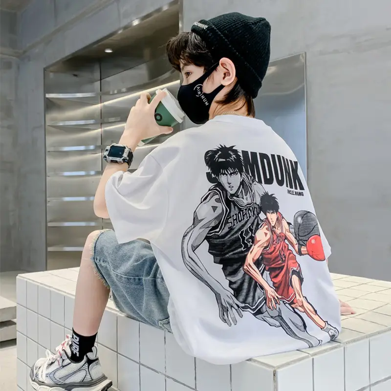 Boys Cotton Graphic T-Shirt Summer Medium - Image 5