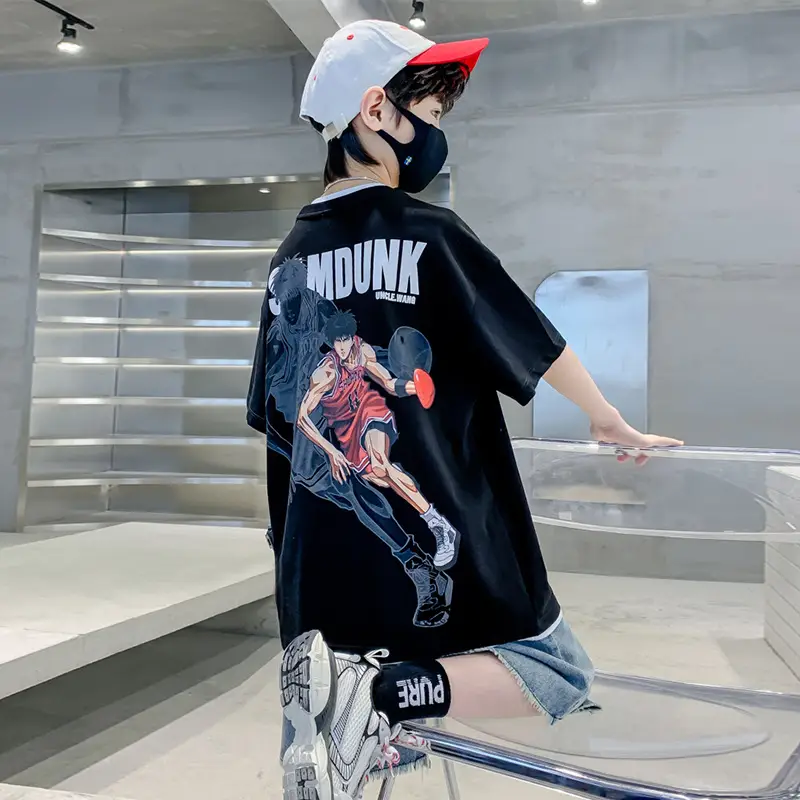 Boys Cotton Graphic T-Shirt Summer Medium - Image 2