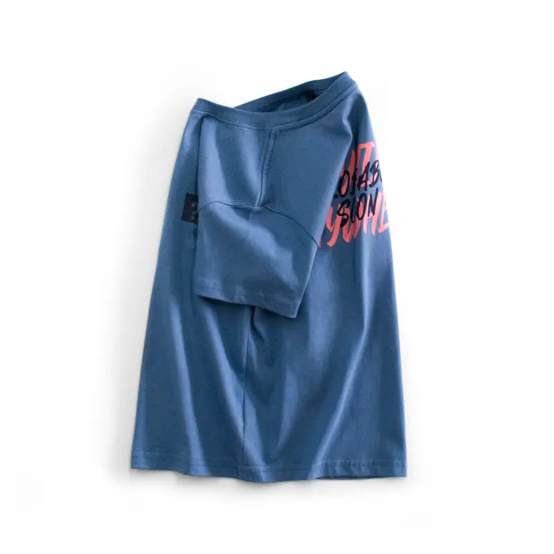 Blue Korean Kids Half Sleeve T-Shirt Large - Image 2