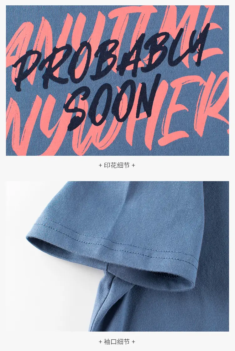 Blue Korean Kids Half Sleeve T-Shirt Large — feature 6