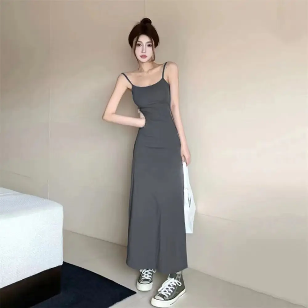 Women's Elastic One Shoulder Long Skirt Dress Red 2025 — feature 16