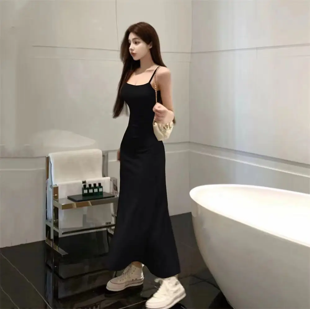 Women's Elastic One Shoulder Long Skirt Dress Red 2025 — feature 24