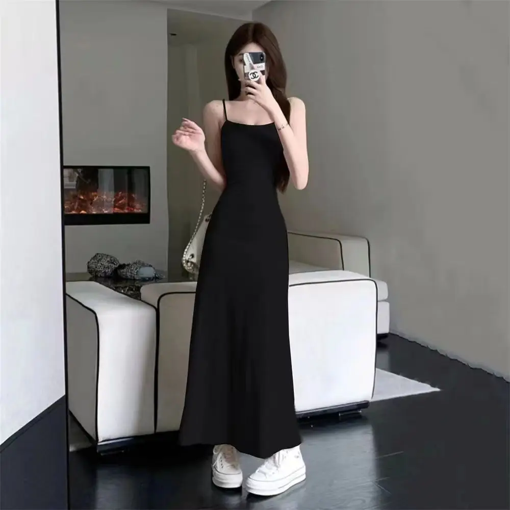 Women's Elastic One Shoulder Long Skirt Dress Red 2025 — feature 25