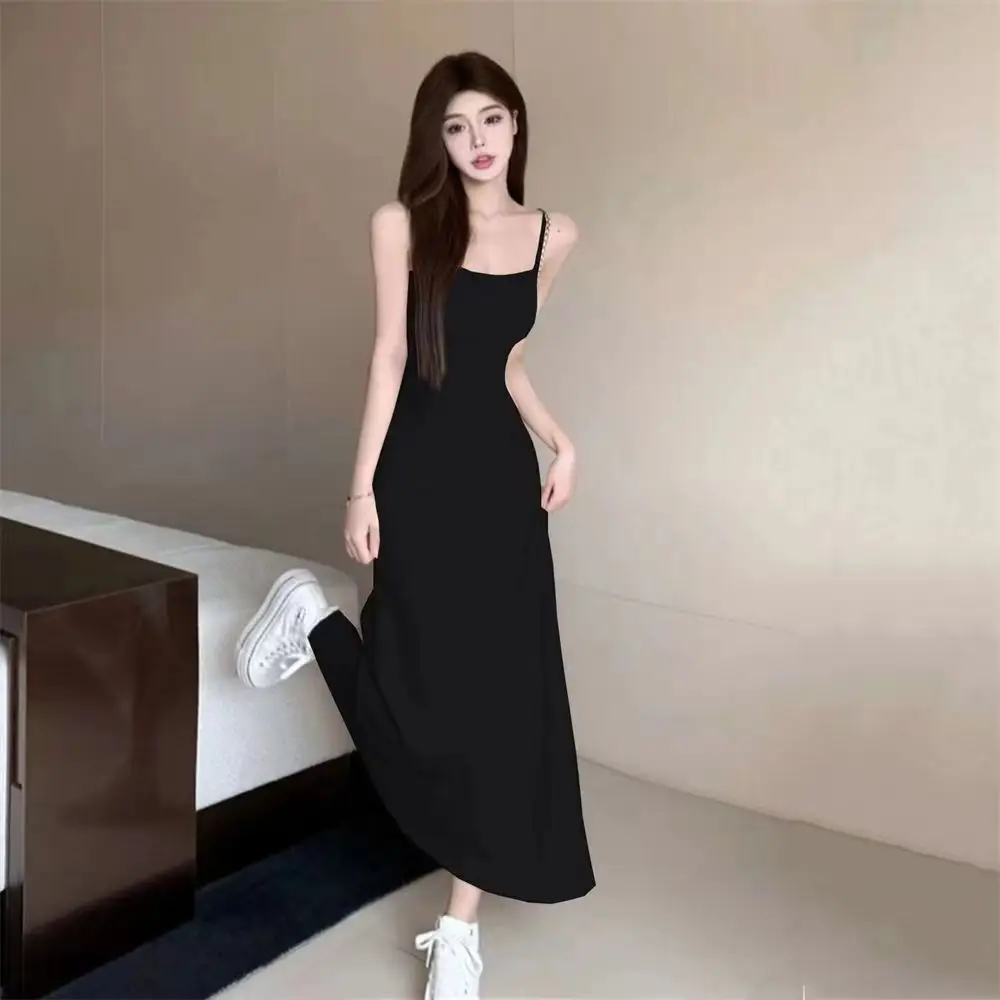 Women's Elastic One Shoulder Long Skirt Dress Red 2025 — feature 29