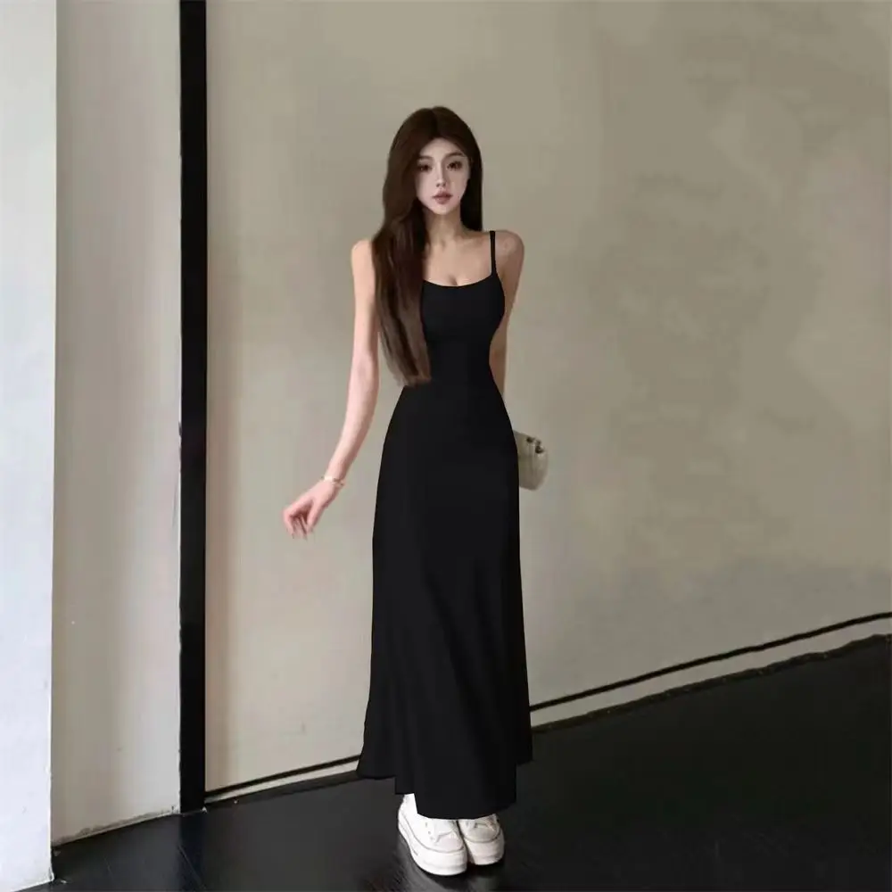 Women's Elastic One Shoulder Long Skirt Dress Red 2025 — feature 33