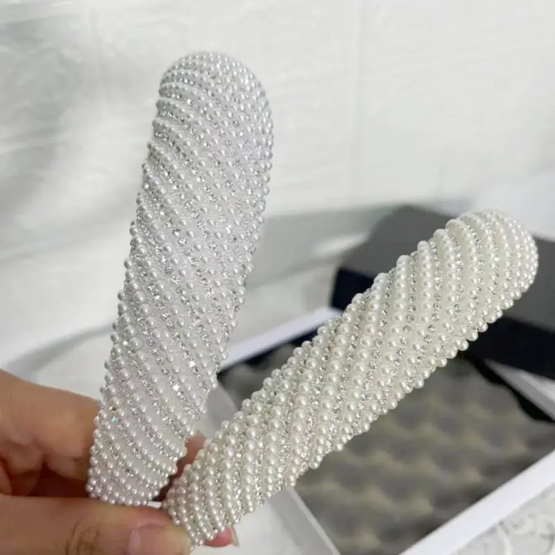 Pearl Rhinestone Hairpin Headband for Women