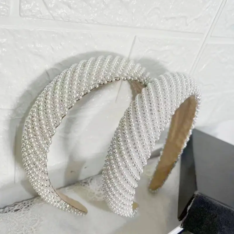 Pearl Rhinestone Hairpin Headband for Women
